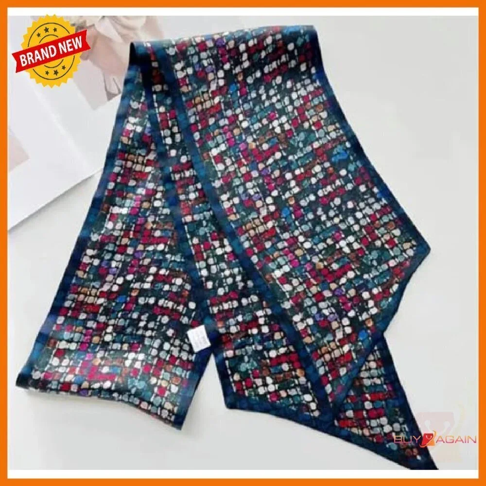 100% Mulberry Silk Scarf Hair Wrap Headband Handbag Accessory Necktie